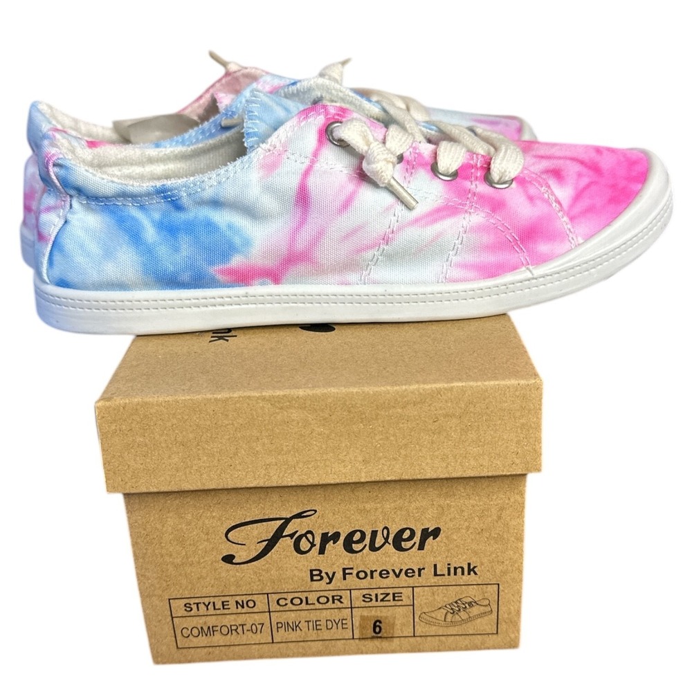 Forever  by Forever Link Tie Dye Womens Sneakers 6 Shoes Pink Blue White NEW‎